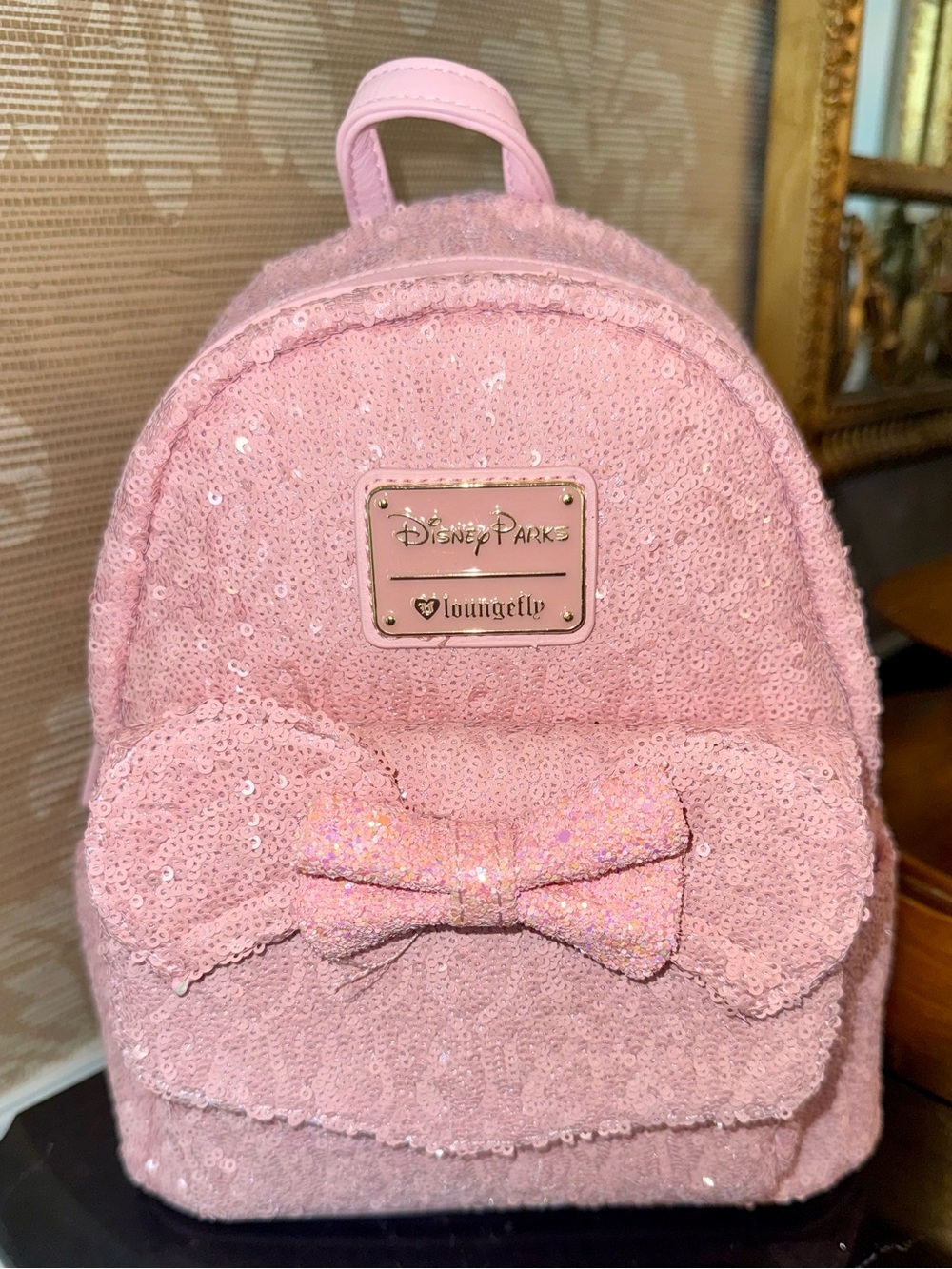 NWT Loungefly Disney Parks Millennial Pink Sequin Mini Backpack